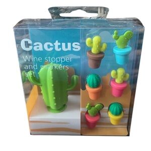 Cactus Wine Stopper and Markers Set